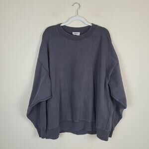 Elwood Sweatshirt Mens XL Gray Organic Cotton Core Oversized Crewneck Casual